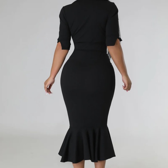 💕❤️🥰BLACK MIDI BELTED DRESS🥰❤️💕 - Picture 2 of 3